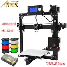 Высокое Качество Полный металлический Каркас Anet A2 3d Комплект принтера DIY Легко Соберите + Алюминиевый Очаг + SD card + инструменты + 0.5 КГ ABS 3d накаливания