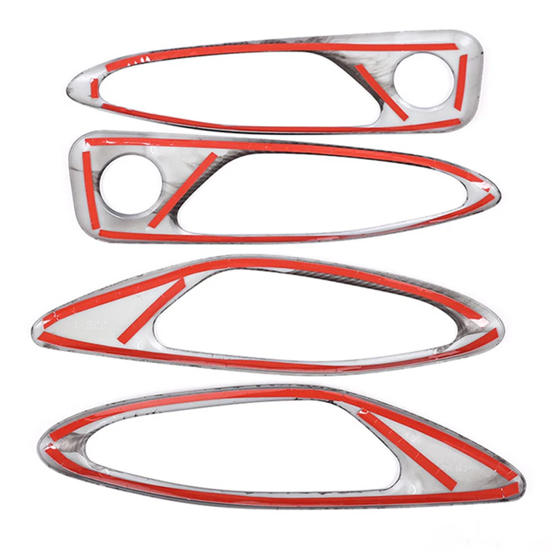 4 шт. углеродное волокно стиль Abs пластик для Alfa Romeo Giulia автомобиля хромированная внутренняя дверная ручка рамка Крышка отделка Аксессуары