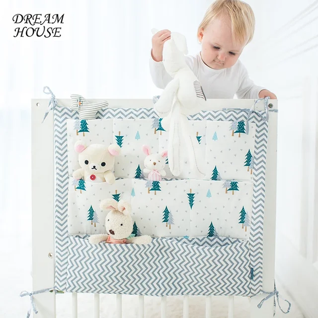 Us 9 91 36 Off 1pc Baby Nursery Organizer Crib Bedding Set Hanging Storage Bag Diaper Toy Pocket For Newborn In