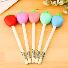 36 шт./лот Корея канцелярские клубника унисекс Ручка гелевая ручка 0,5 мм черные чернила школьников девочек приз вечерние подарочные ручки