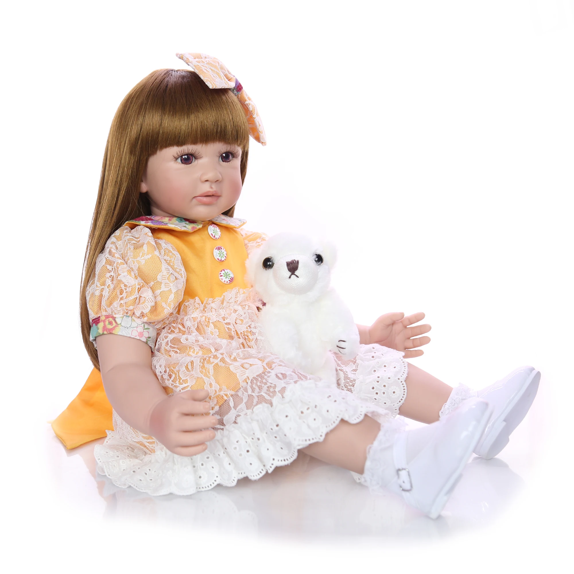KEIUMI 60 см Reborn baby girl куклы Реалистичная принцесса 24 ''модные силиконовые Reborn Bonecas для детей Playmates мягкие куклы