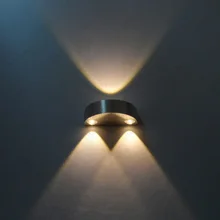 3 Вт Светодиодный светильник на стену вверх/вниз полукруглый светильник диско гостиная Крытая крыльцо серебряный корпус