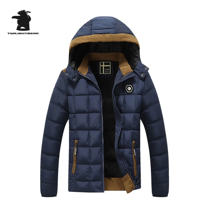 New Men s Winter Jacket Fashion Hooded Thickened Quilted Jacket Men Designer Casual Plus Size Winter