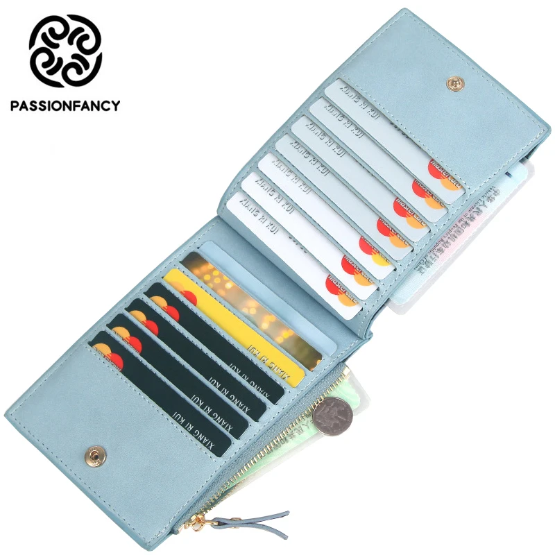 LUYSGBXR Damen Portemonnaie Leder - Lange Geldbörse In Silber Mit Schloss