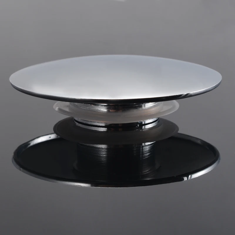 Mayitr Chrome Basin Push Button Waste Bathroom Sink Easy Click Clack Plug Pop Up Push Button 66mm For Bathroom Floor Supplies