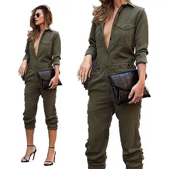 

6 8 10 12 14 Womens Slim OL Playsuit Ladies Romper Long Sleeve Jumpsuit Pants