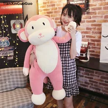 large 100cm cute pink monkey plush toy creative pillow down cotton soft throw pillow birthday gift s0641
