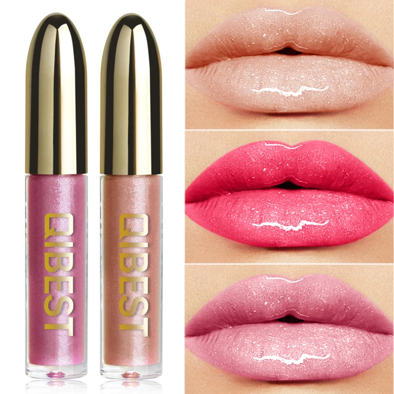 

Shimmer Glass Lip Glaze Moisturizer Mirror Glitter Lip Gloss Waterproof Lip Tint Metallic Liquid Lipstick Plumping Lips Makeup