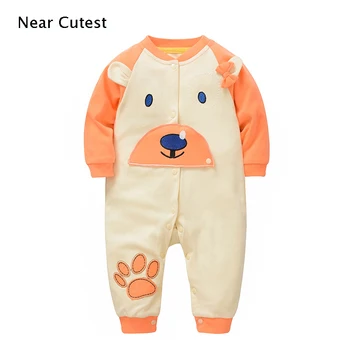

Near Cutest Baby Clothing Pajamas Newborn Baby Rompers Cotton Long-Sleeved Overalls Boys Girls Spring Autumn Bebes Clothes