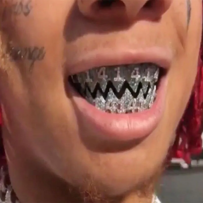 JINAO серебро Iced Out 1414 Grillz медный Кристалл ювелирные изделия верх и низ Grillz зубы ювелирные изделия для тела хип-хоп Bling AAA кубический циркон