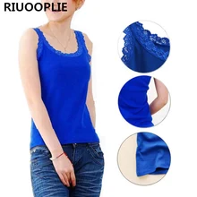 RIUOOPLIE для женщин кружево рукавов U средства ухода за кожей шеи жилет Летняя мода повседневное бретели безрукавки для