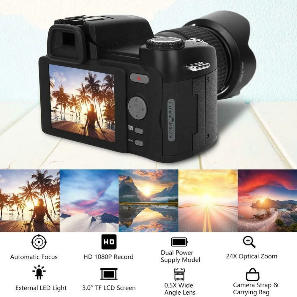 D7200 цифровая камера 13 МП 3," 1080 P HD видеокамера 24X оптический зум телеобъектив широкоугольный объектив профессиональная камера видеокамера