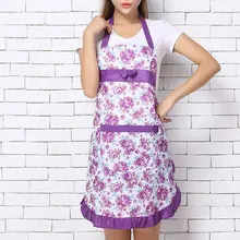 Женское Цветочное платье с бантом, фартук, противообрастающий, для приготовления пищи, кухни, ресторана, нагрудник, фартук, карман, цветочный узор