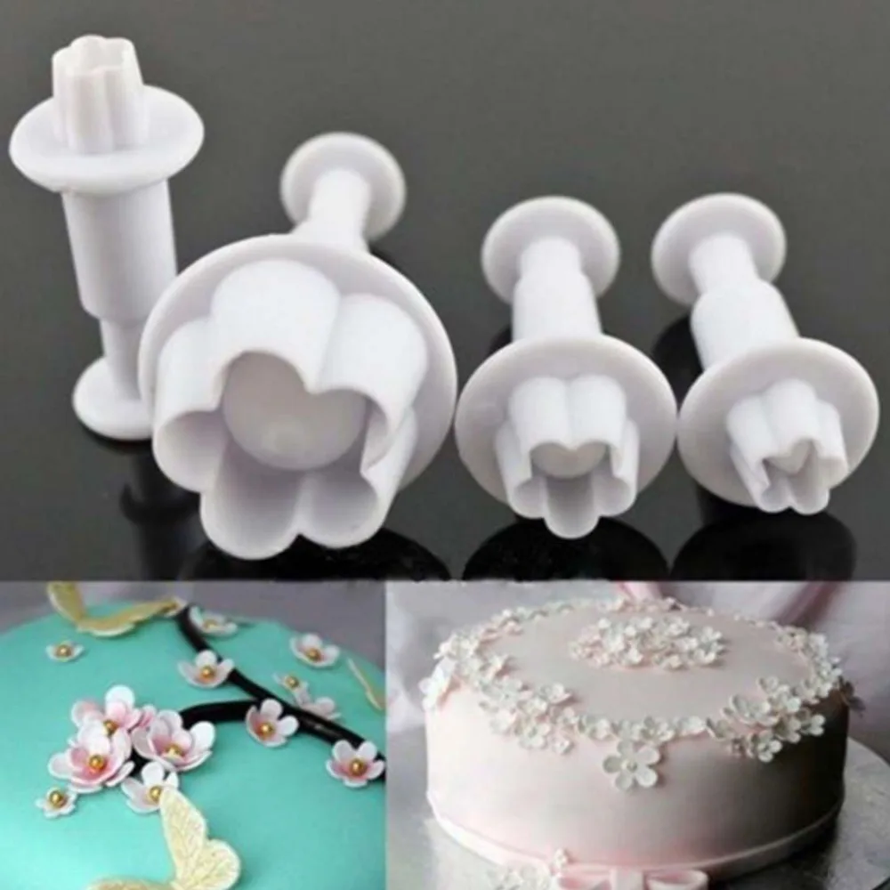 Hot 4pcs Set Plum Flowers Spring Cookie Cutter Biscuit Mold Diy