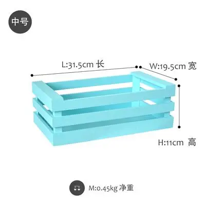 Деревянная настольная подставка для хранения кухни/конфет/закуски/фруктов/лоток для хранения подносы для хранения косметики для украшения дома MTP04 - Цвет: blue middle size