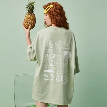 

UNIFREE 2020 Summer New Arrival T-shirt Women Short-sleeved Loose Printing Top Shirt UYY192G013