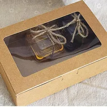 Крафт окно Коробки упаковка пользовательские подарок Коробки Candy/Торт/Мыло/Cookie/Cupcake Дисплей упаковки Коробки