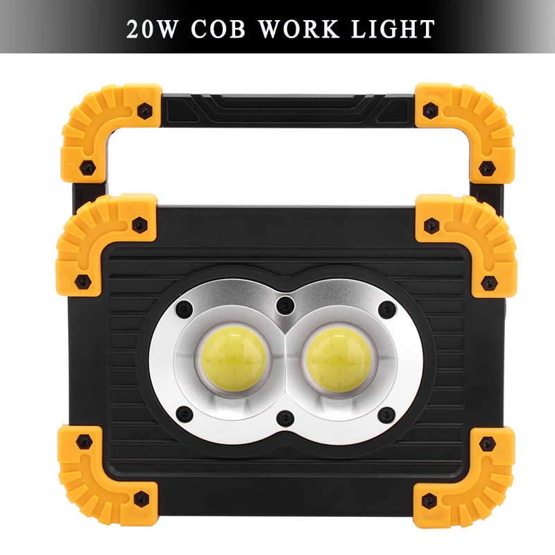 

VBS Flood Light Led Work Lamp Lantern USB Rechargeable COB Worklight 18650 Outdoor 20W Construction Lamp Led Spotlight