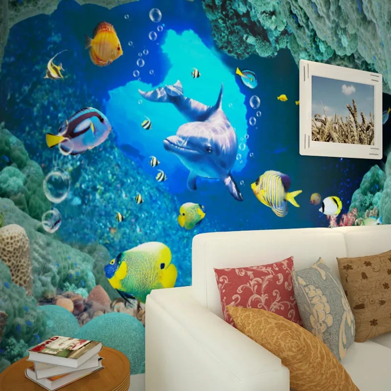

Photo wallpaper 3D Underwater world cartoon children's house wallpaper boys girls non-woven bedroom living room wallpaper mural