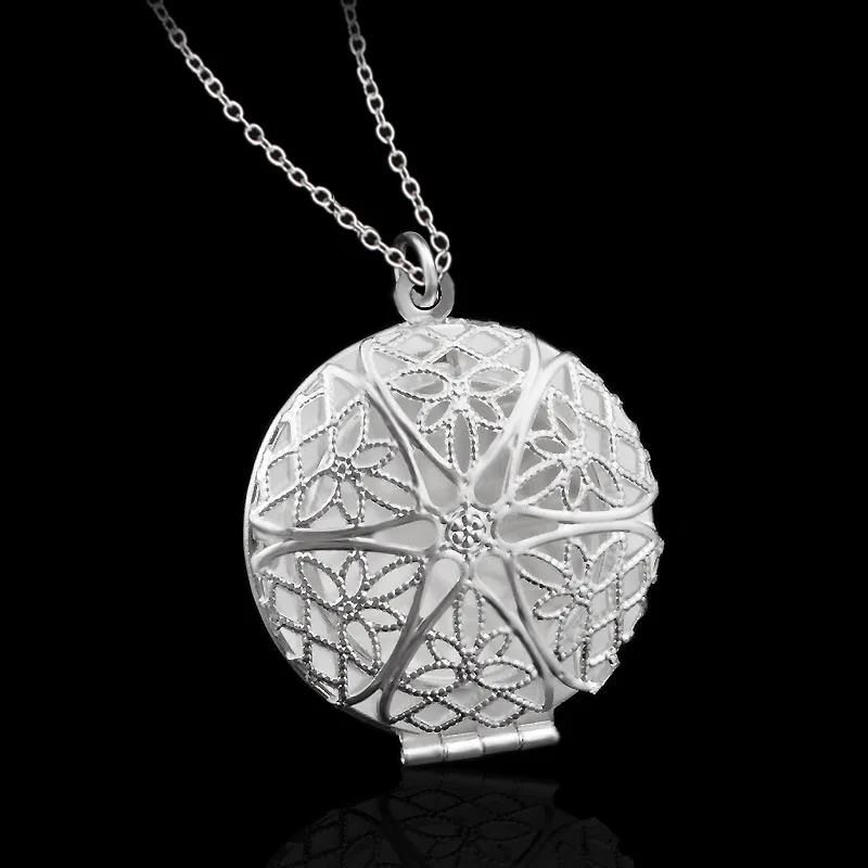 

Round Geometric Flower Necklace For Women Necklaces & Pendants 925 Sterling Silver Jewelry Charms Jewellery Choker Colar M617
