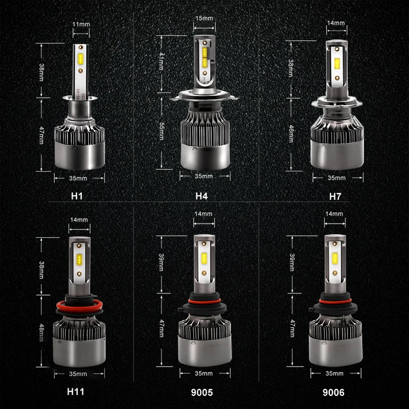 H7 светодиодный лампы H11 H1 H3 H4 9005 HB3 9006 HB4 Автомобильные фары 6500 K 8000LM противотуманных фар IP68 12 V 24 V Новое поступление выпуклые свет