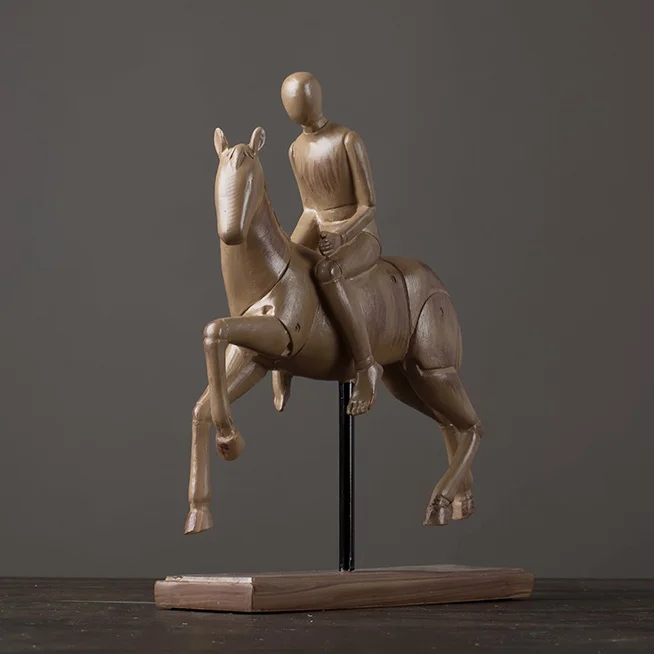 الرجعية الحصان سباق تمثال مجردة الراتنج فارس تمثال فارس النحت مكتب ديكور الجبهة غرفة الفن والحرفية دراسة حلية