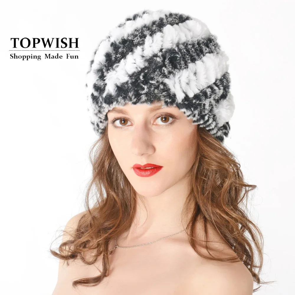 

New HOT SELL Women's Fashion Real Knitted Rex Rabbit Fur Hats Lady Winter Warm Charm Beanies Caps Free Shipping TNT536