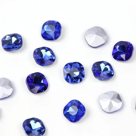Полная красота 10 шт. хрустальные стразы для украшения ногтей квадратный 3D камень золотые подвески Алмазный аксессуар из камней ногти маникюр CH823 - Цвет: Light Blue