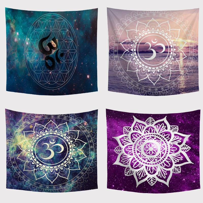 

Hot Sale 3D Tapestry Starry Mandala Pattern Sunset Bedroom Living Room Dormitory Decoration Napkin Gift Beach Towels Picnic Mat