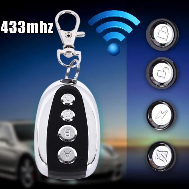 

433mhz 12V 4 Button Wireless Remote Control Cloning Copy Car Key Electric Door Gate Garage Door Key Burglar Alarm Accessories