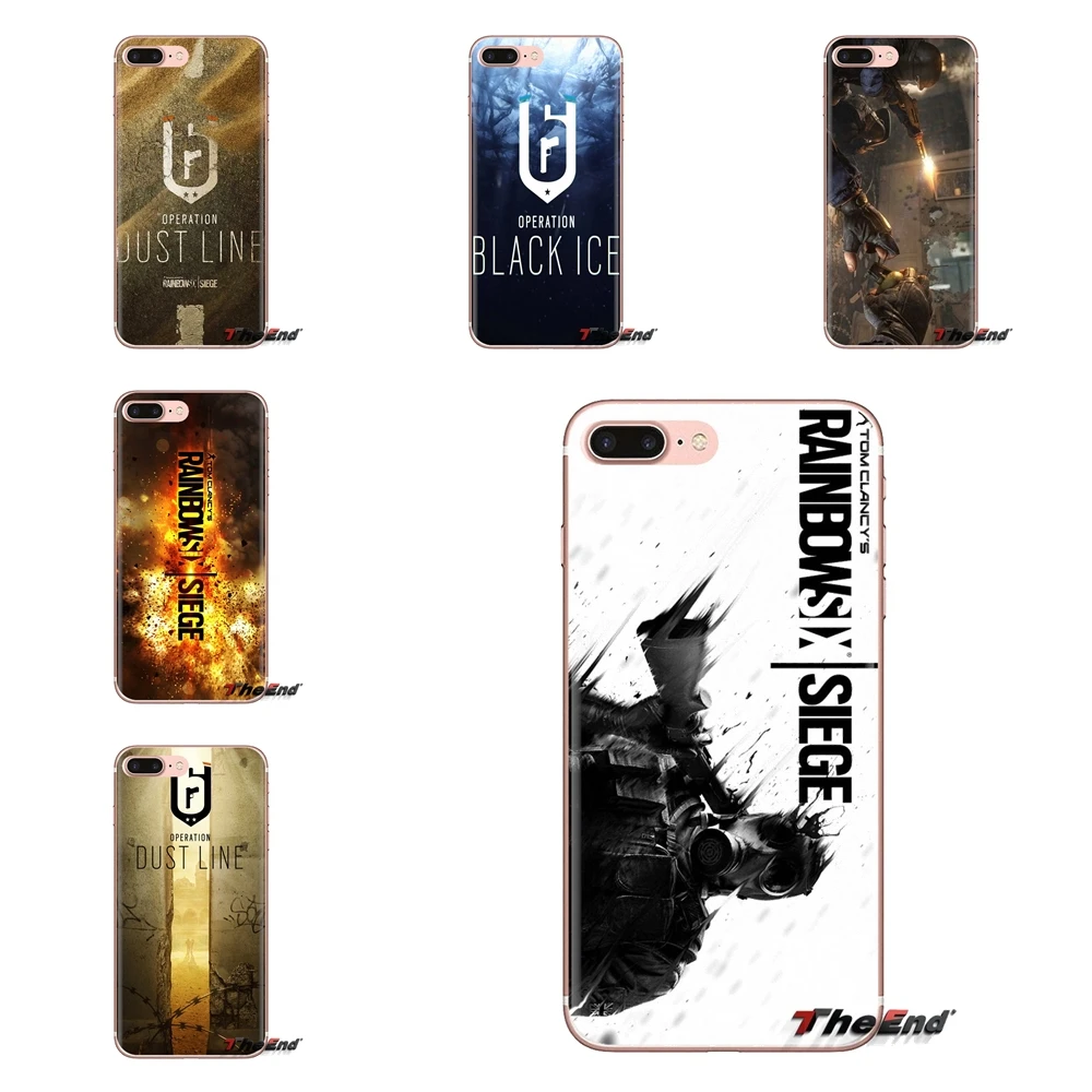 Soft Transparent Skin Cover For Huawei Mate Honor 4C 5C 5X 6X 7 7A 7C 8 9 10 8C 8X 20 Lite Pro Rainbow Six Siege Operation Black |