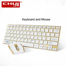 CHYI 2.4Ghz Wireless Keyboard and Mouse Combo Utral-thin Computer Keyboard Mouse with USB Receiver for Desktop Laptop Office Set