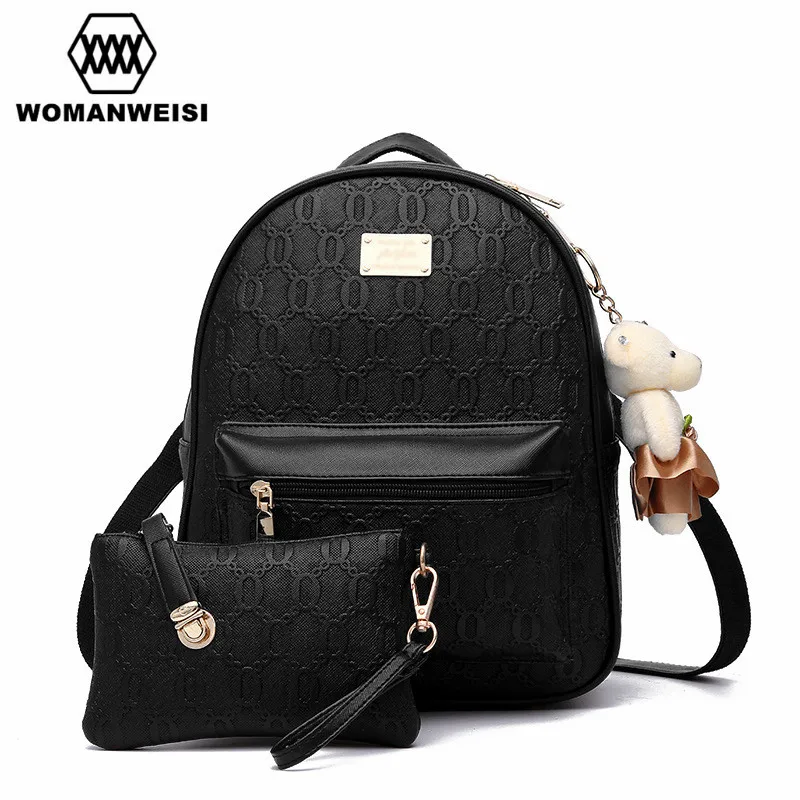 Luxury Leather Women Purse And Backpack Set Creative Chains Shape Design Women s Gift Fashion Portable