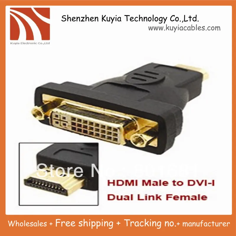 

5pcs/lot!Free Shipping+Tracking number !! HDMI Male to DVI-I Dual Link Female (24+5) Convertor /hdmi/m to dvi-i(24 5)/f adaptor
