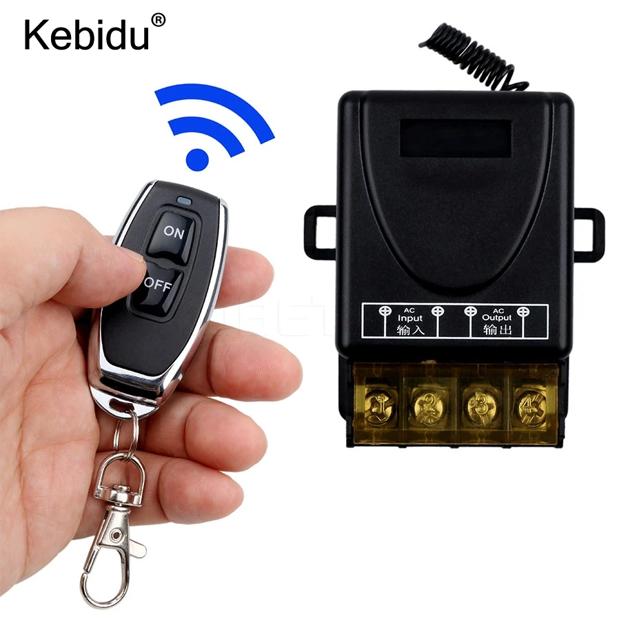 

kebidu 433 Mhz Wireless RF Remote Control Switch Transmitter Receiver with AC 110V 240V 30A Relay for Home Office