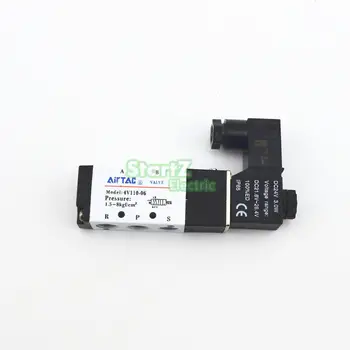 

AIRTAC 4V110-06 5 Way 2 Position 1/8" Pneumatic Solenoid Valve DC 24V DC 12V AC 110V AC220V