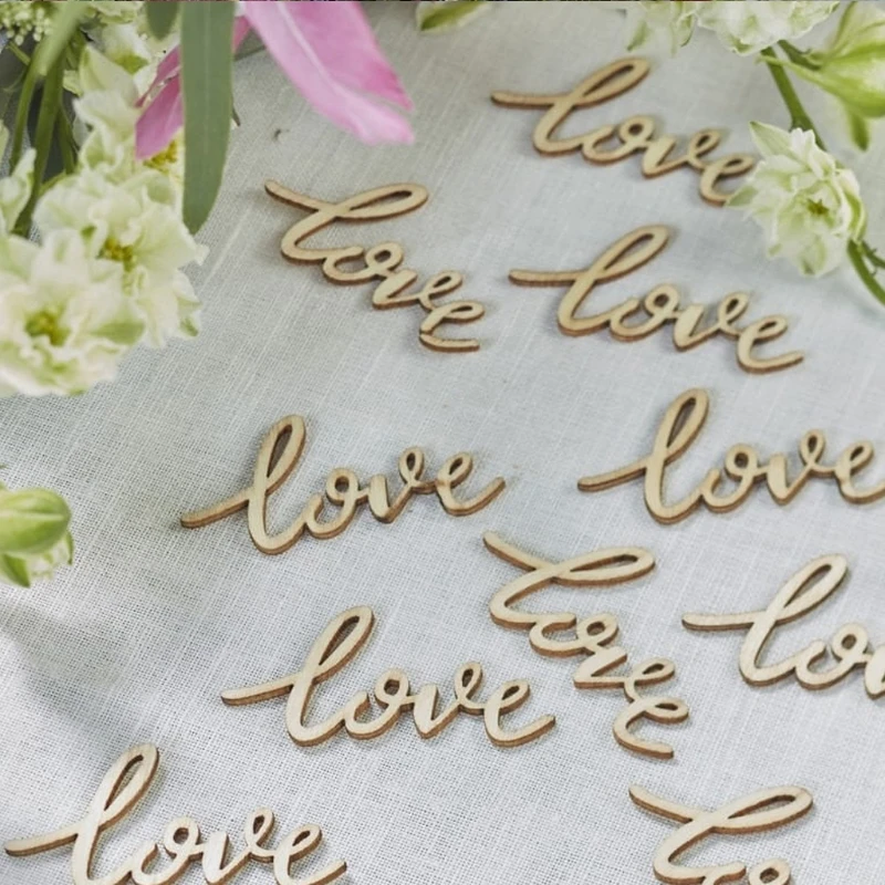 

15Pcs/set Wooden LOVE Table Confetti Scatter Vintage Rustic Wedding Party Decor Wedding Ceremony