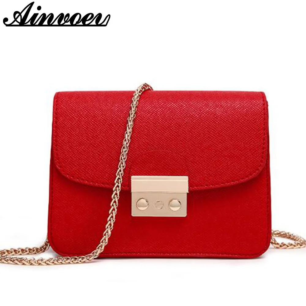 Us 7 94 50 Off Ainvoev Women Messenger Bag Chain Leather Small Bags Las Clutch Mini Shoulder Tote Top Flap Travel School Hl8522 In