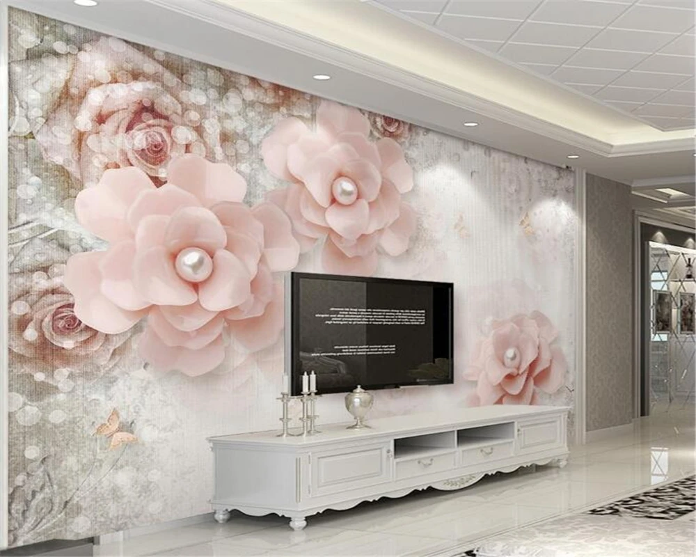 Beibehang Ozel Duvar Kagidi Modern Avrupa Tarzi Cicek Dekorasyon Uc Boyutlu Oturma Odasi Yatak Odasi Tv Duvar 3d Duvar Kagitlari 3d Wallpaper Mural Wallpaperwallpaper Modern Aliexpress