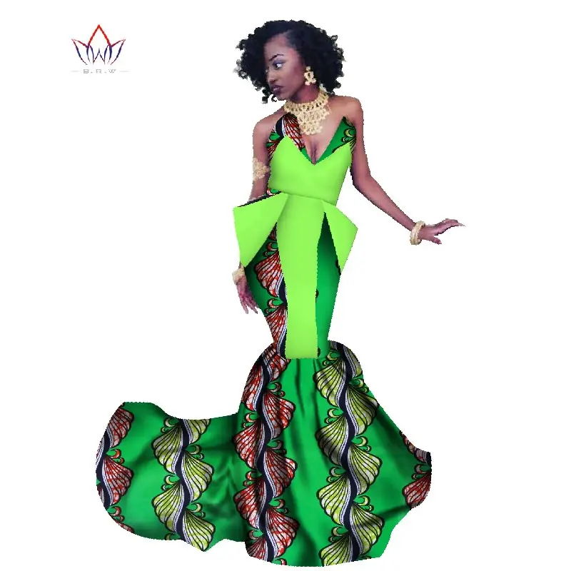Летнее женское платье для Для женщин Русалка Длинные платья Формальные Анкара модное платье в африканском стиле из хлопчатобумажной ткани с принтом воск платье WY1300 - Цвет: 11