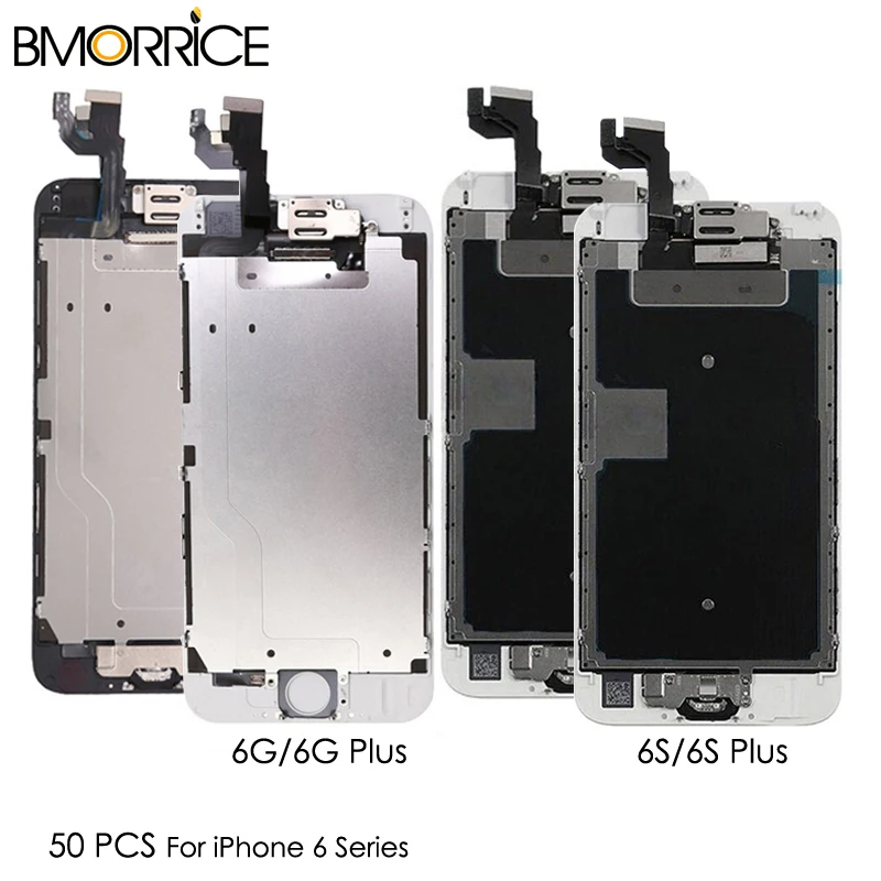 50 шт. ЖК дисплей для iPhone 6 Plus 6S 6G сенсорный экран дигитайзер + кнопка домой