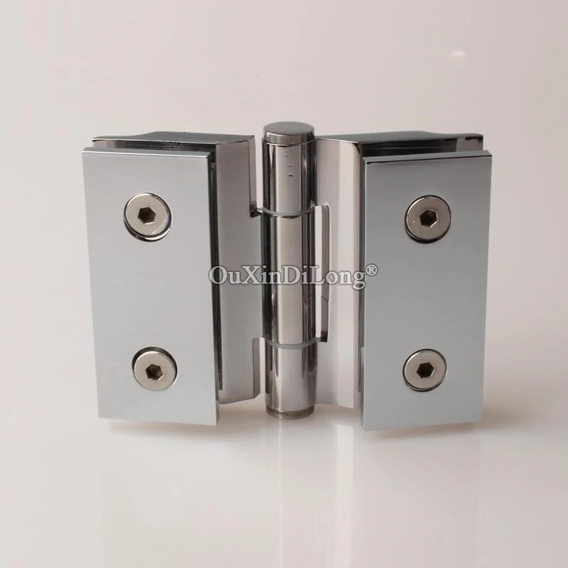 1PCS Copper Glass Door Hinges Frameless Shower Double Door Out-opening Hinges Glass Freely Angle Fixed Holder Brackets