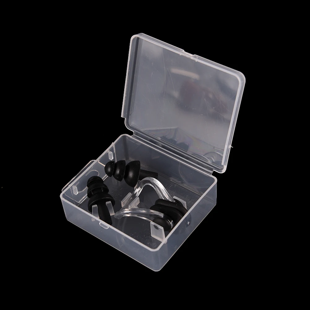 With Box Swimming Earplug Nose Clip Watertight Set Kit Sports Fitness Swimming Pool Accessories Nasal Splint Ear Plugs