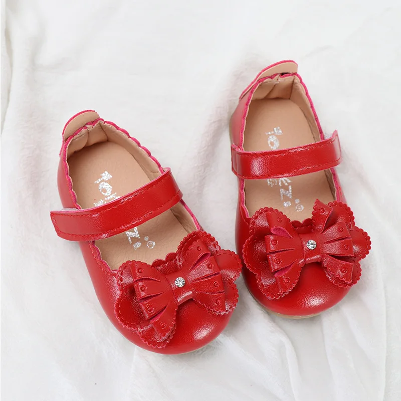 

Butterfly knot Princess Shoes Girls Wedding Shoes For Baby Mary Janes Shoes Soft Toddlers Children's shoes Spring Autumn 0-5