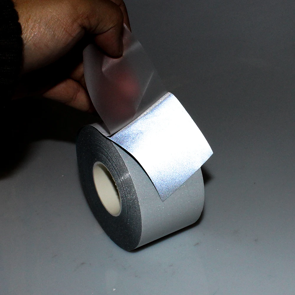 High Visibility Safety Reflective Heat transfer Vinyl Film DIY Silver Iron on Reflective Tape For Clothing