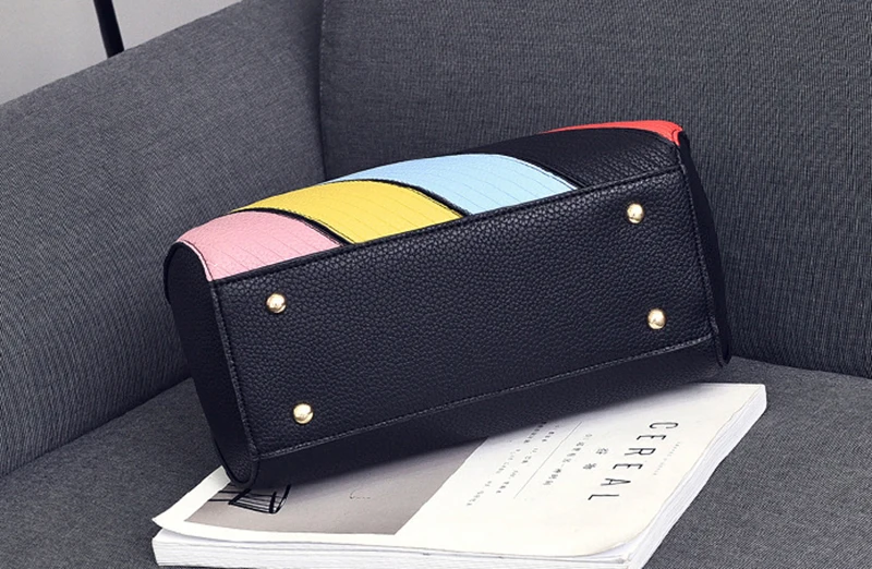 Women Stripe Handbag Female Leather Crossbody Bag Lady Fashion Bear Messenger Shoulder Bags Bolsa Purse Tote Sac A Main SS7214 (4)