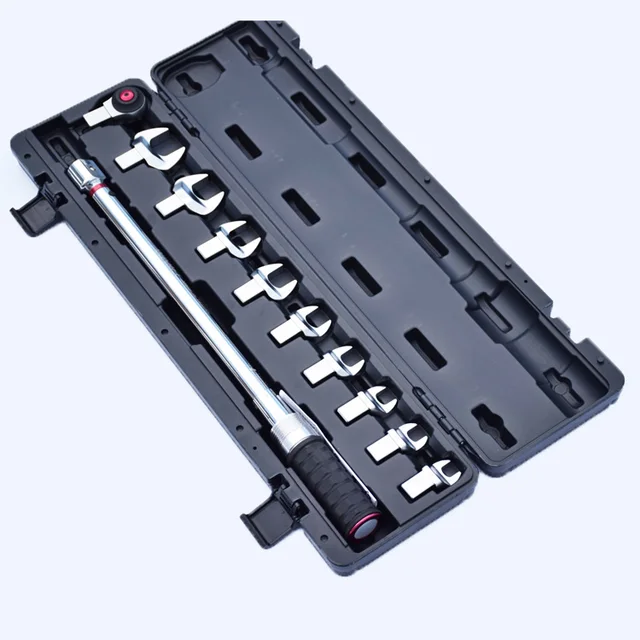 Preset 60 340NM torque wrench set 1/2 ratchet end open insert heads