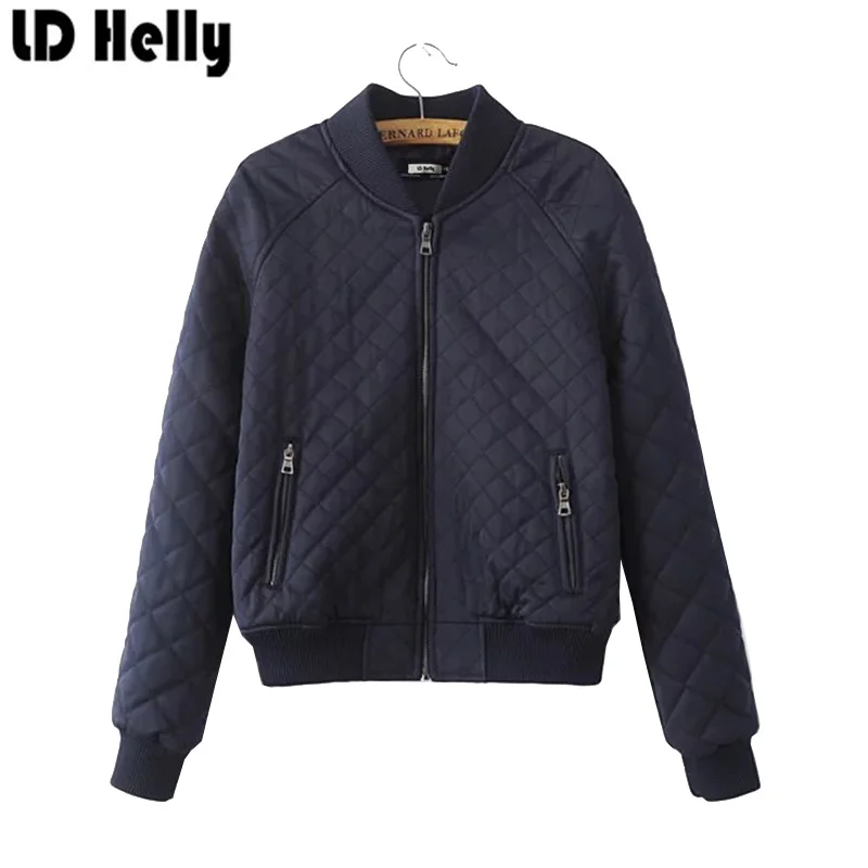 LD Helly quilting bomber jacket women coat fashion zipper winter jacket