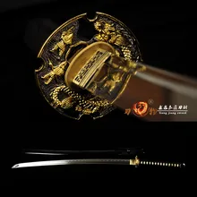 Handmade Japanese Samurai Sword Folded Steel Blade Full Tang Sharp Katana sword longquan sword chinese sword sale full tang damascus steel handmade brass dragon grain fitting length 39