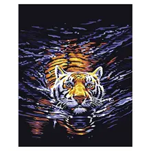 Горячая Распродажа сделай сам, масляная живопись, Краски работает Краски Раскраска по номерам-чернила Тигр 16x20 дюймов(Безрамное